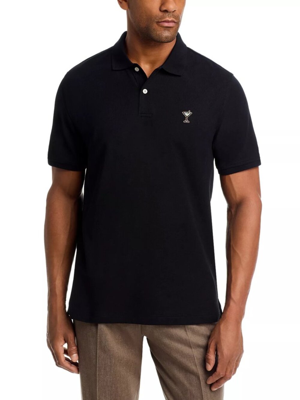 NWT Robert Graham Men's Belvar Pique Polo Shirt Embroidered Black Medium M